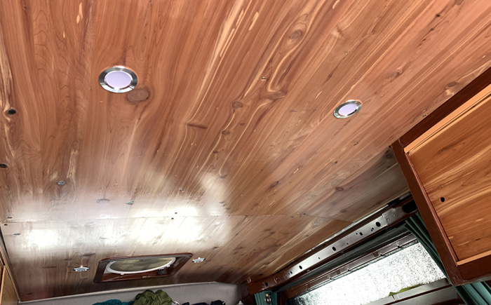 ProMaster conversion finished ceiling