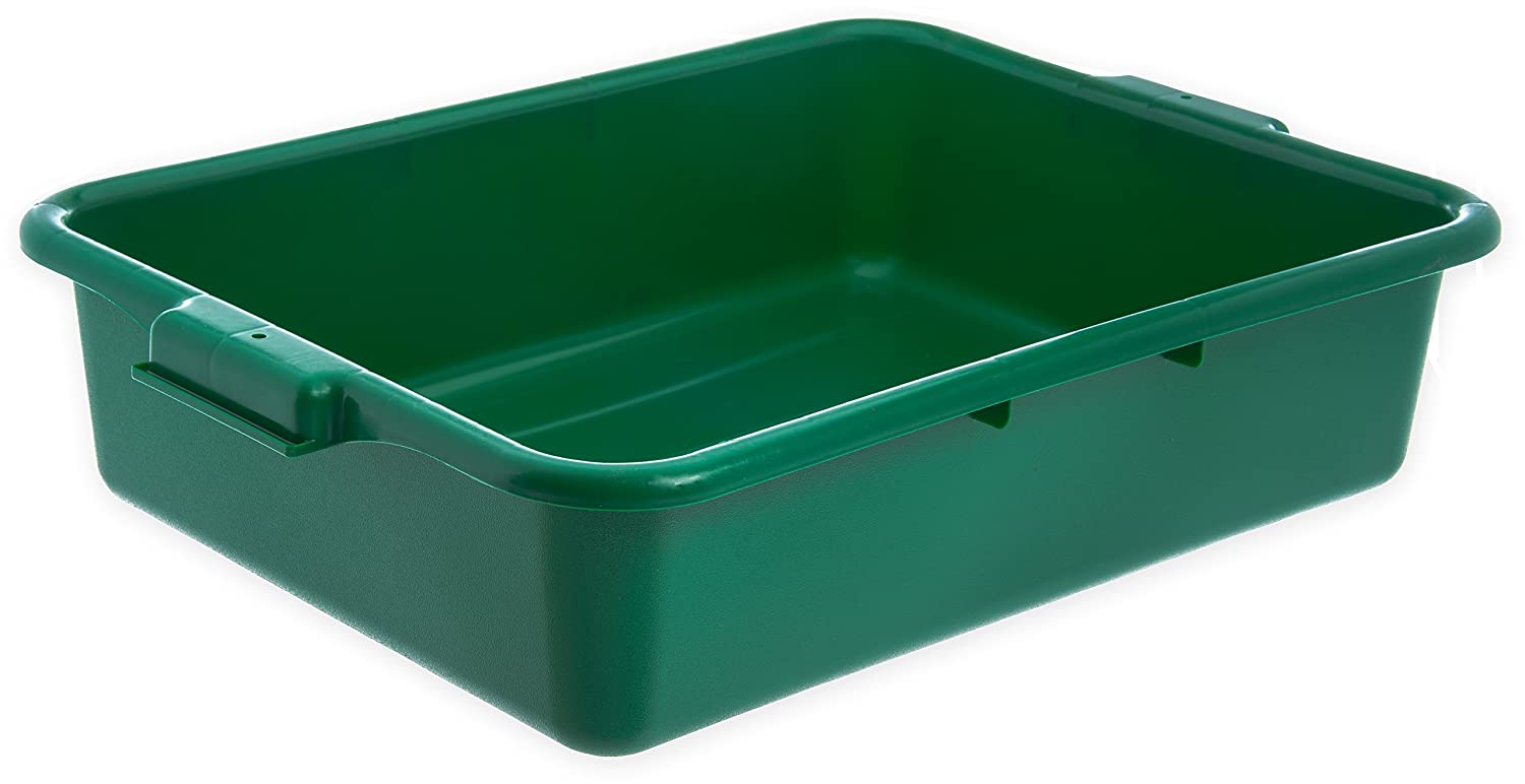 Green plastic 5" deep bus tub